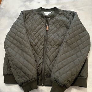 H&M Olive Quilted Bomber Jacket